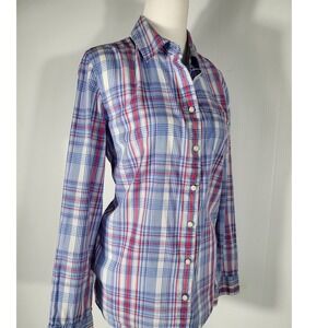 Tommy Hilfiger Plaid Button Down Shirt Classic Fit Long Sleeve Top Size L